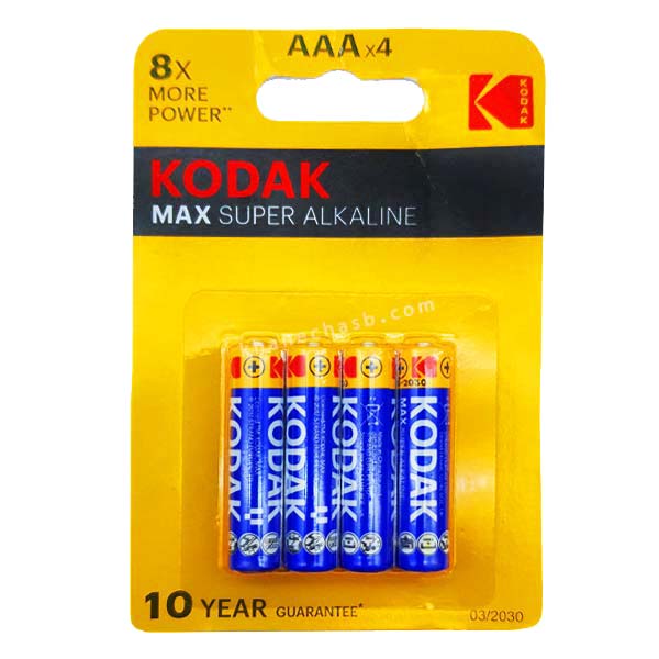 باتری نیم قلمی مکس سوپر آلکالاین کداک (بسته ۴ عددی)
