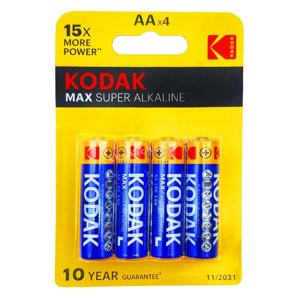 باتری قلمی مکس سوپر آلکالاین کداک (بسته ۴ عددی)