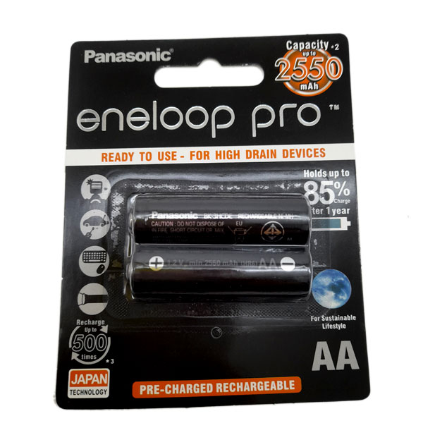 باتری قلمی قابل شارژ پاناسونیک مدل ENELOOP PRO بسته ۲ عددی