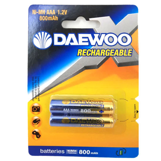 باتری نیم قلمی قابل شارژ دوو مدل Ni-MH بسته ۲ عددی DAEWOO